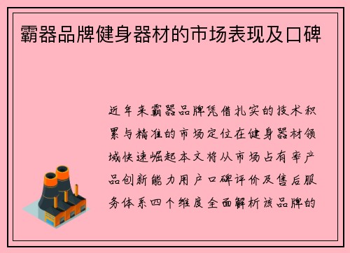 霸器品牌健身器材的市场表现及口碑